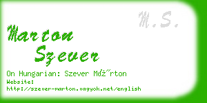 marton szever business card